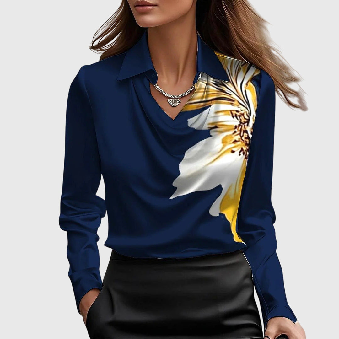 Women's Long Sleeve Collared Blouse