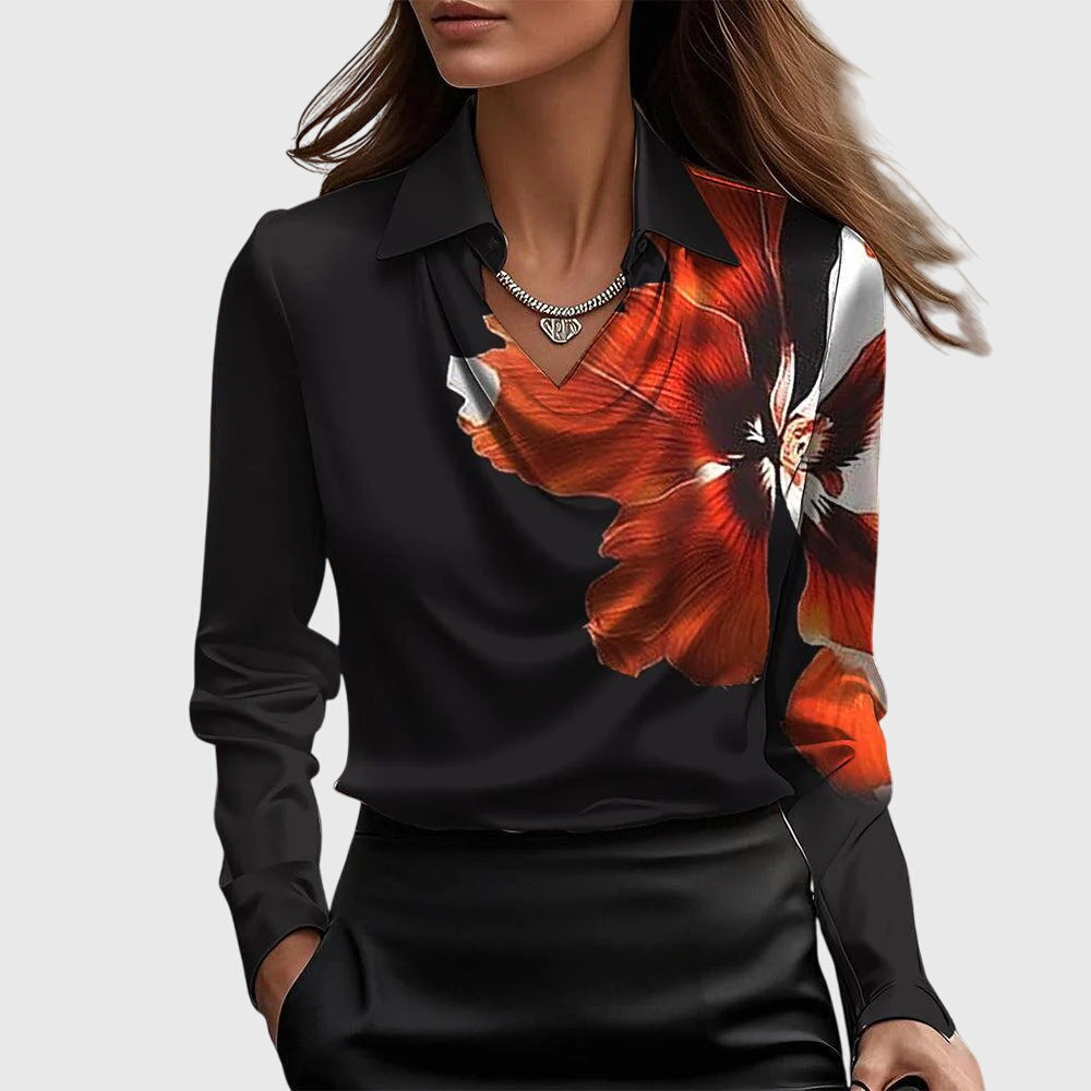 Women's Long Sleeve Collared Blouse