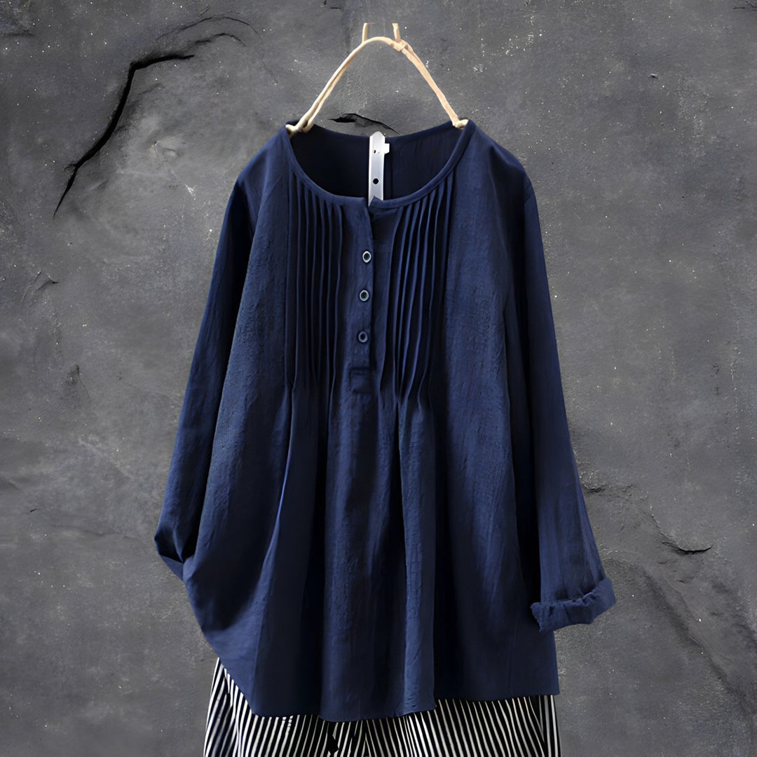 Women's Long-Sleeve Peplum Blouse