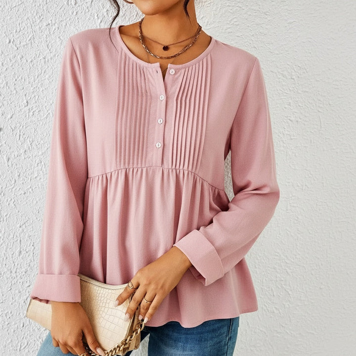 Women's Long-Sleeve Peplum Blouse