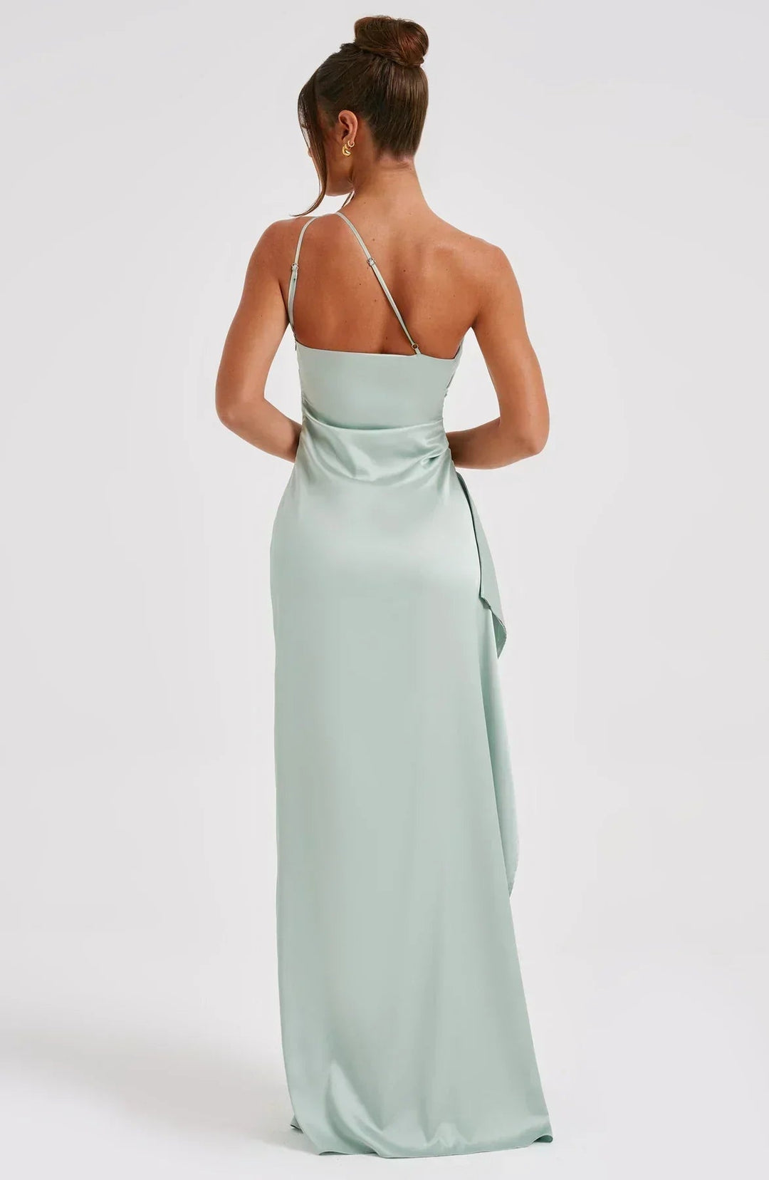 Women's One Shoulder Slit Evening Maxi Dress