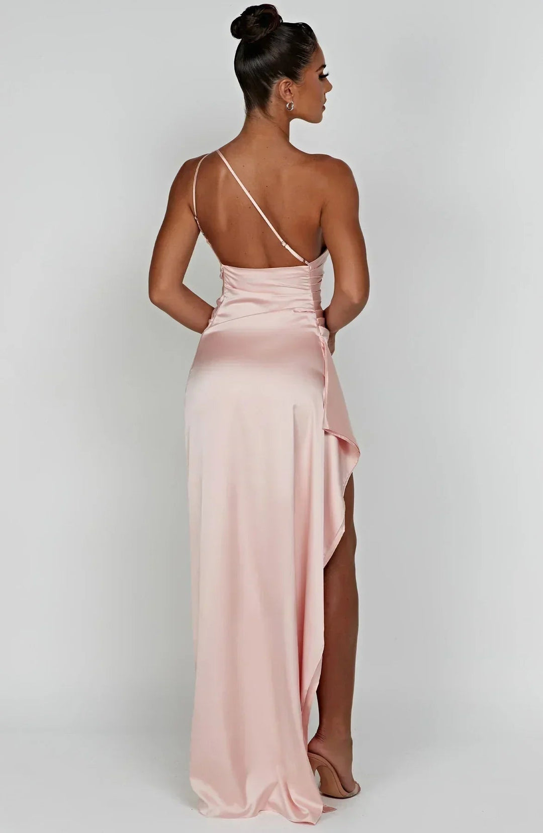 Women's One Shoulder Slit Evening Maxi Dress