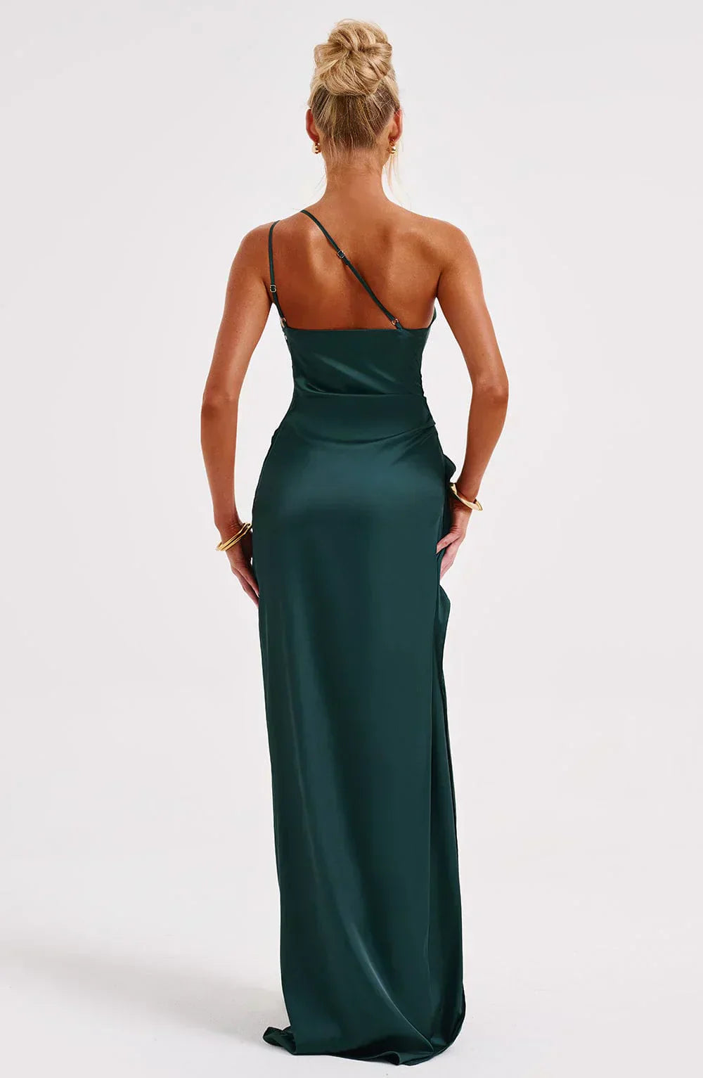 Women's One Shoulder Slit Evening Maxi Dress