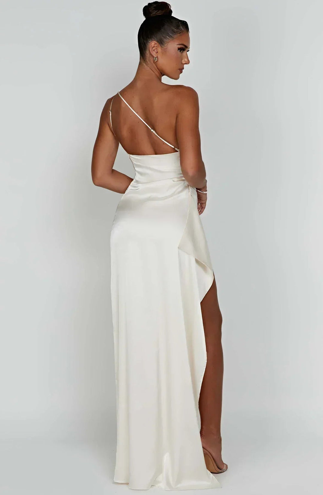 Women's One Shoulder Slit Evening Maxi Dress