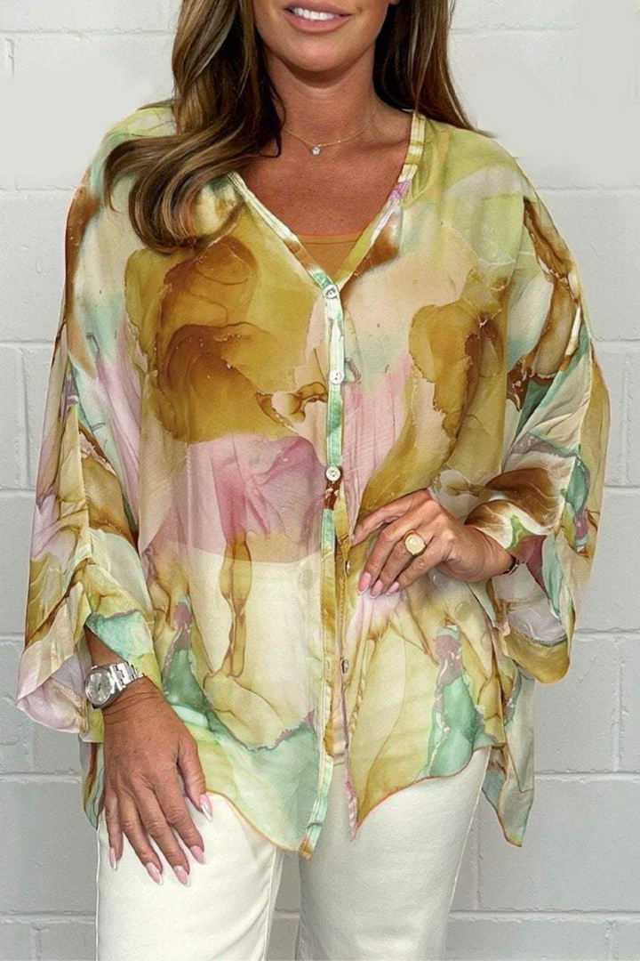 Women's Oversized Abstract Print Blouse