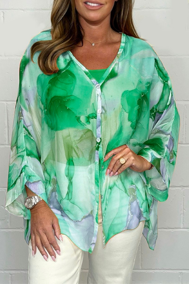 Women's Oversized Abstract Print Blouse