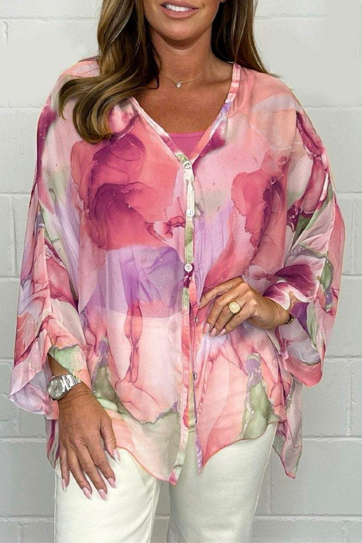 Women's Oversized Abstract Print Blouse