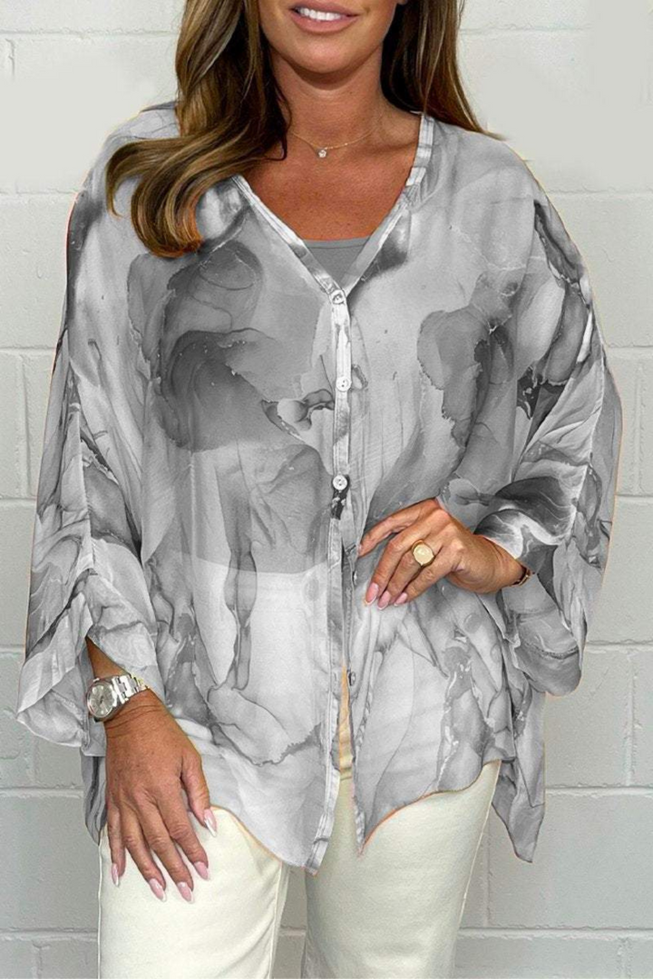 Women's Oversized Abstract Print Blouse