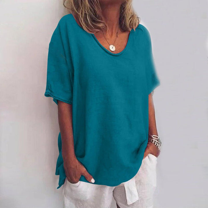 Women's Oversized Short Sleeve Blouse