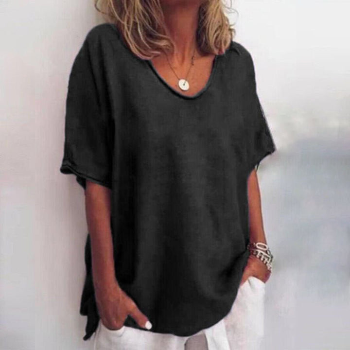 Women's Oversized Short Sleeve Blouse