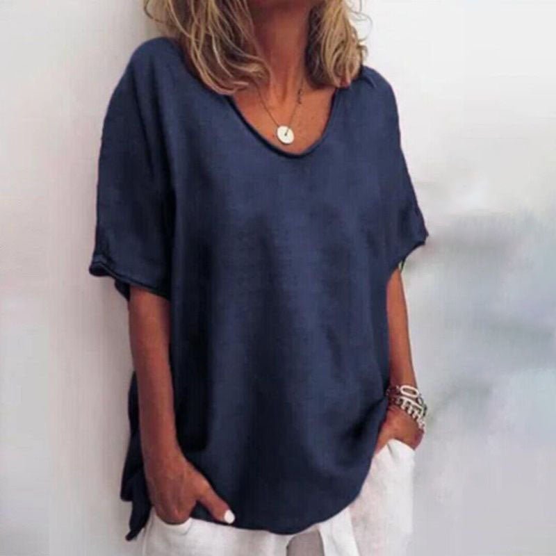 Women's Oversized Short Sleeve Blouse