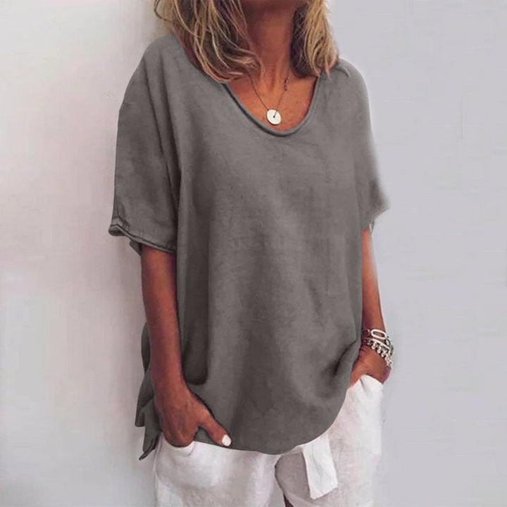 Women's Oversized Short Sleeve Blouse