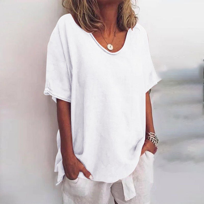 Women's Oversized Short Sleeve Blouse
