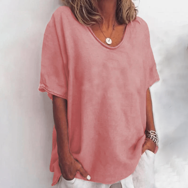 Women's Oversized Short Sleeve Blouse