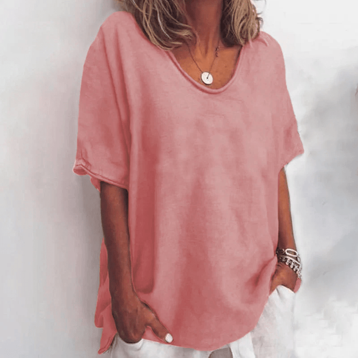 Women's Oversized Short Sleeve Blouse