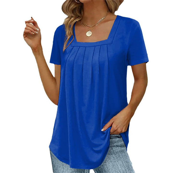 Women's Pleated Square Neck Top