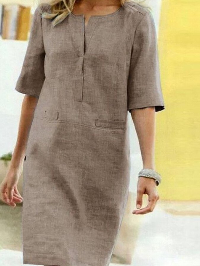 Women's Pocket Shirt Midi Dress