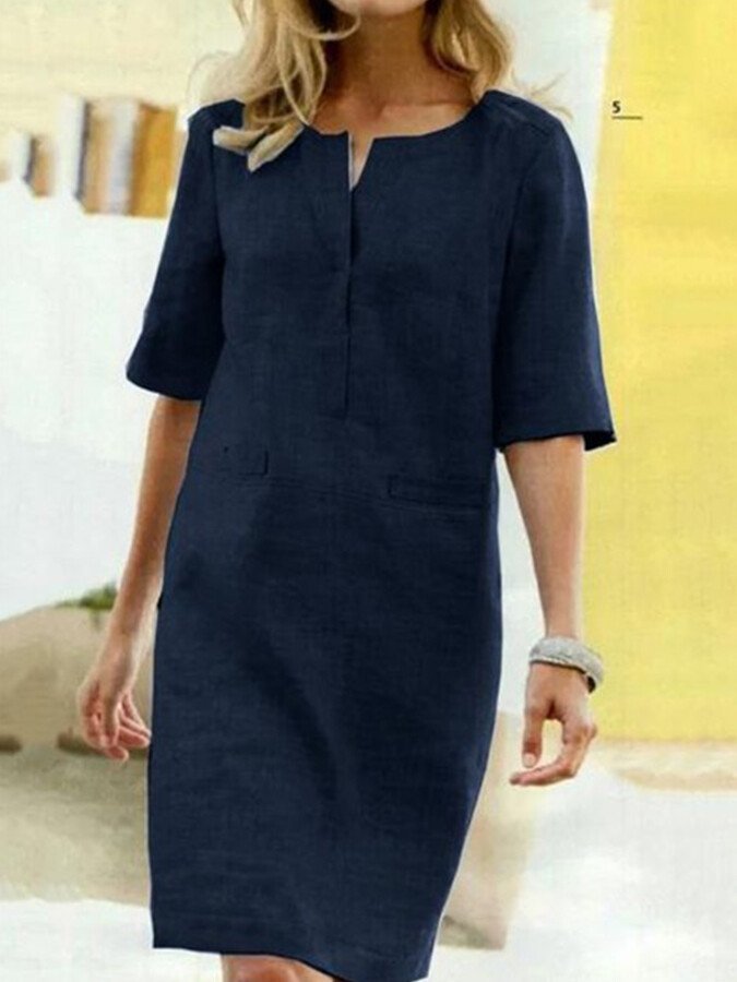 Women's Pocket Shirt Midi Dress