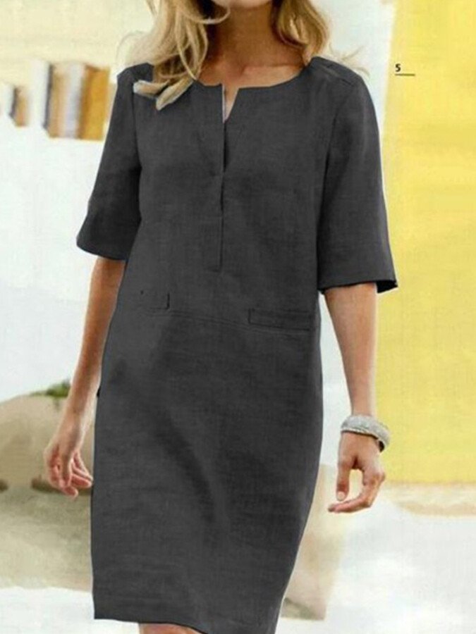 Women's Pocket Shirt Midi Dress