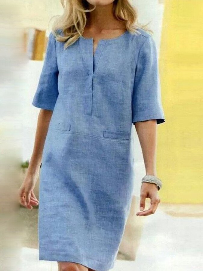 Women's Pocket Shirt Midi Dress