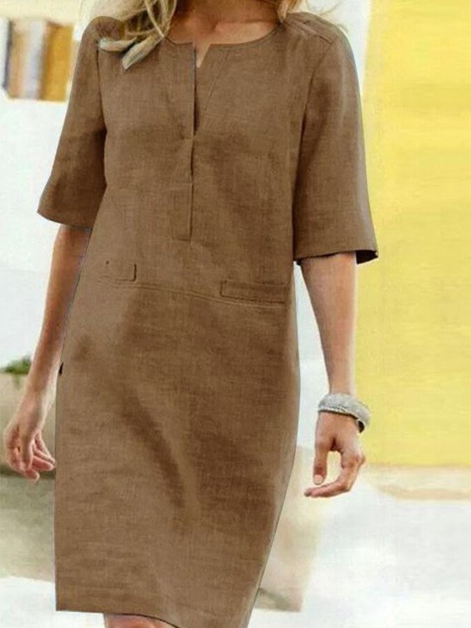Women's Pocket Shirt Midi Dress