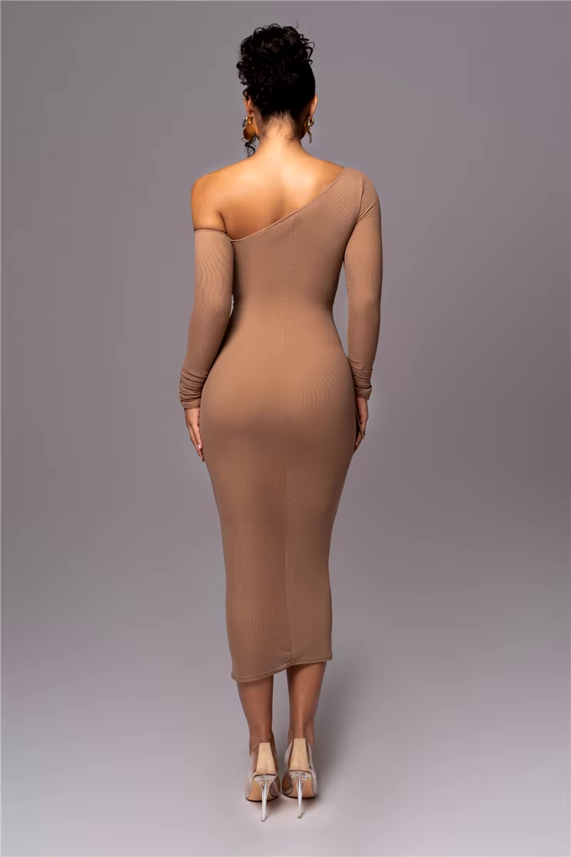 Women's Ruched Bodycon Midi Dress