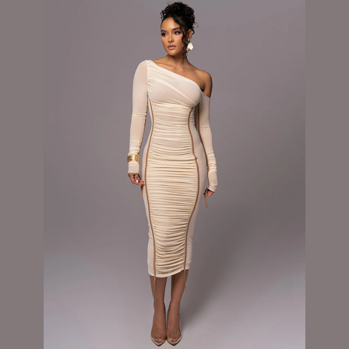 Women's Ruched Bodycon Midi Dress