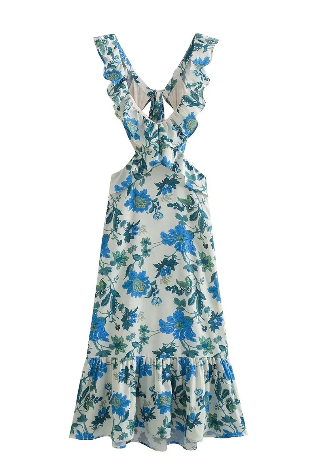 Women's Ruffle Floral Summer Maxi Dress