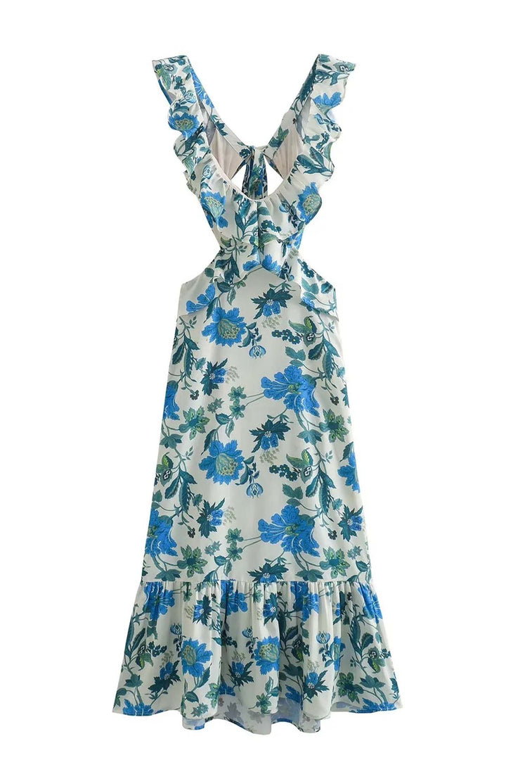 Women's Ruffle Floral Summer Maxi Dress