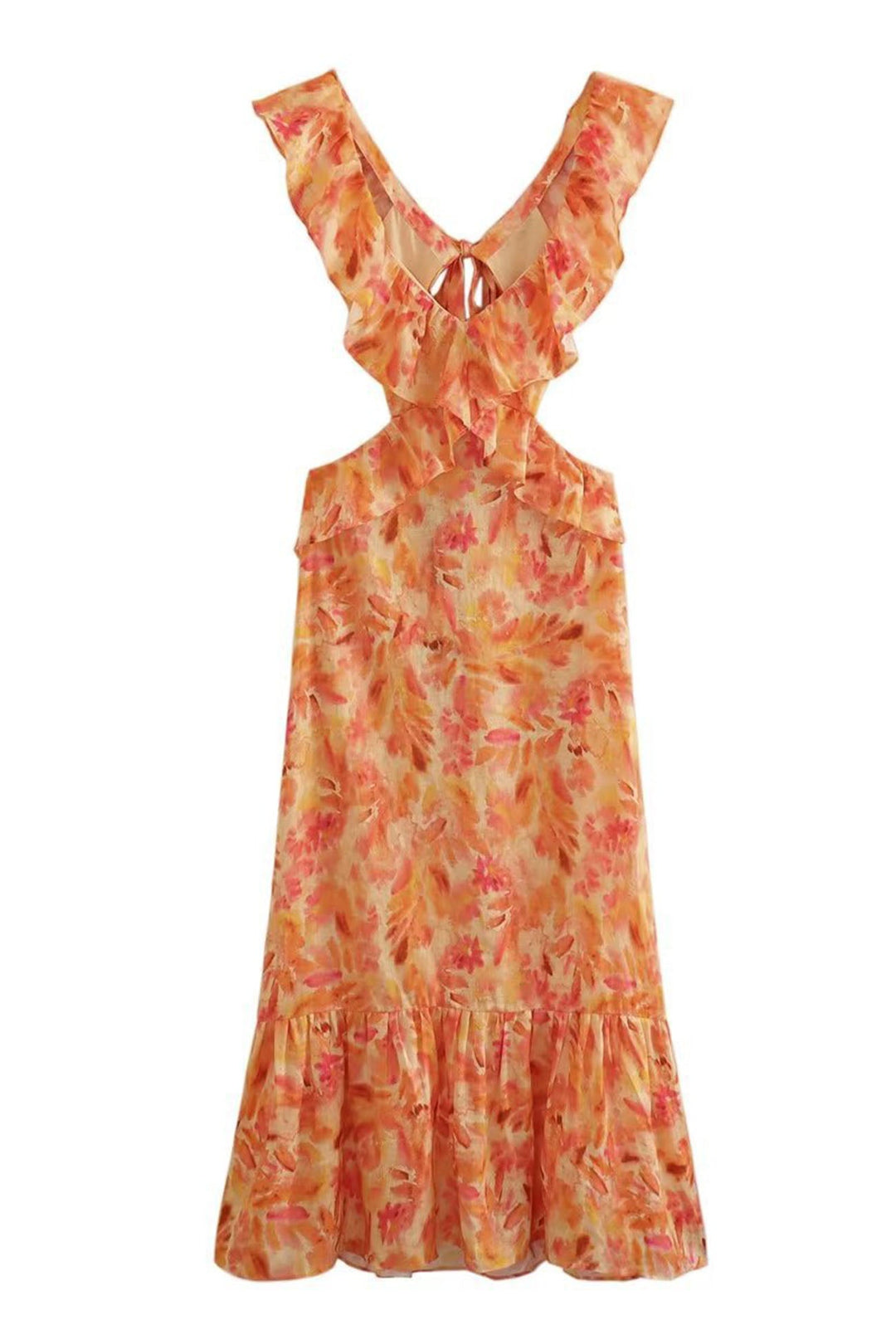 Women's Ruffle Floral Summer Maxi Dress