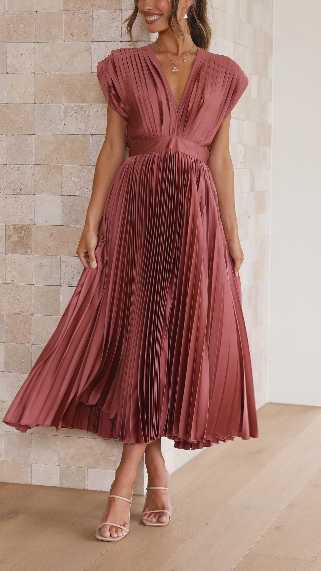 Women's Sleeveless A-Line Midi Dress