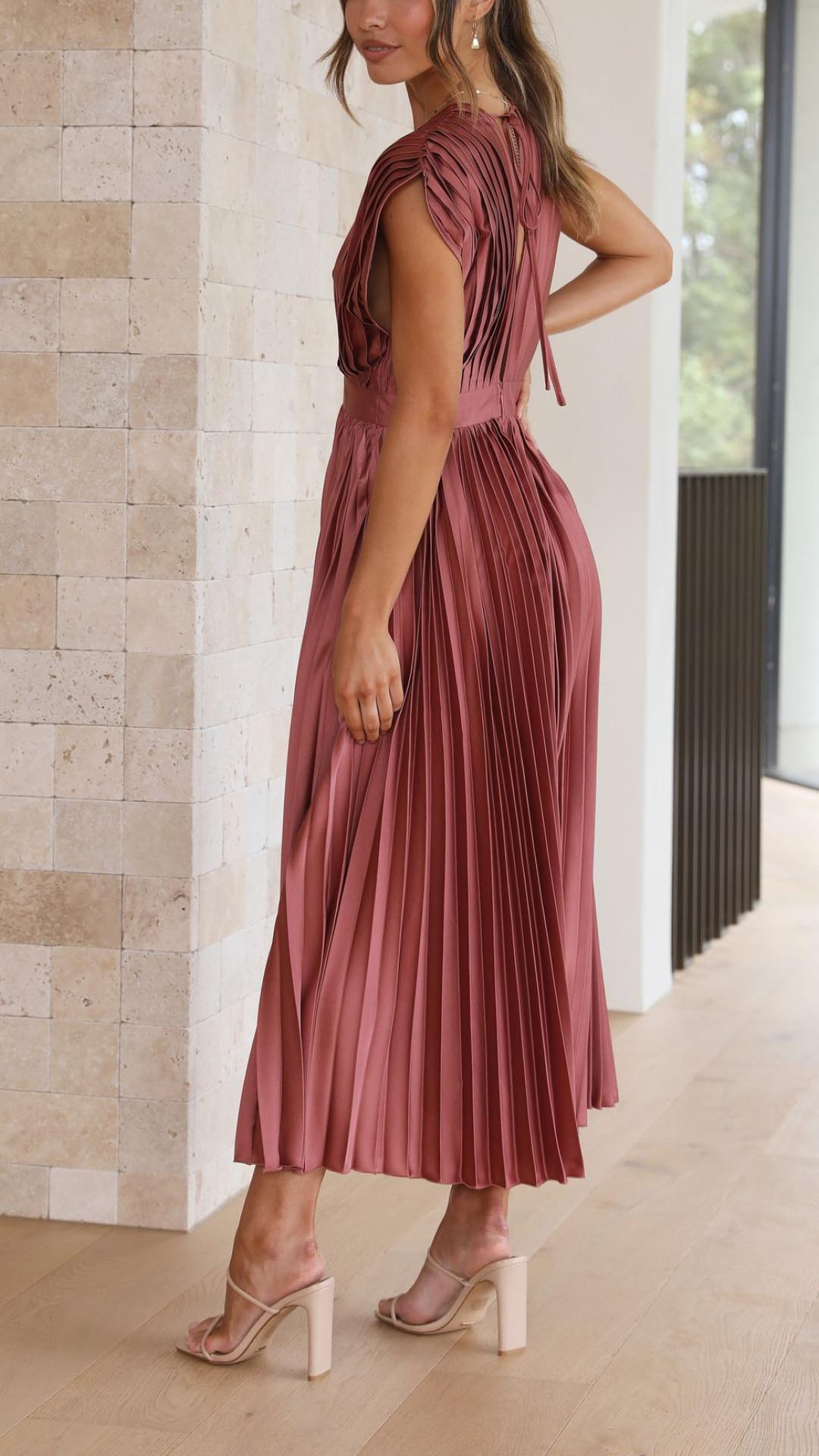 Women's Sleeveless A-Line Midi Dress
