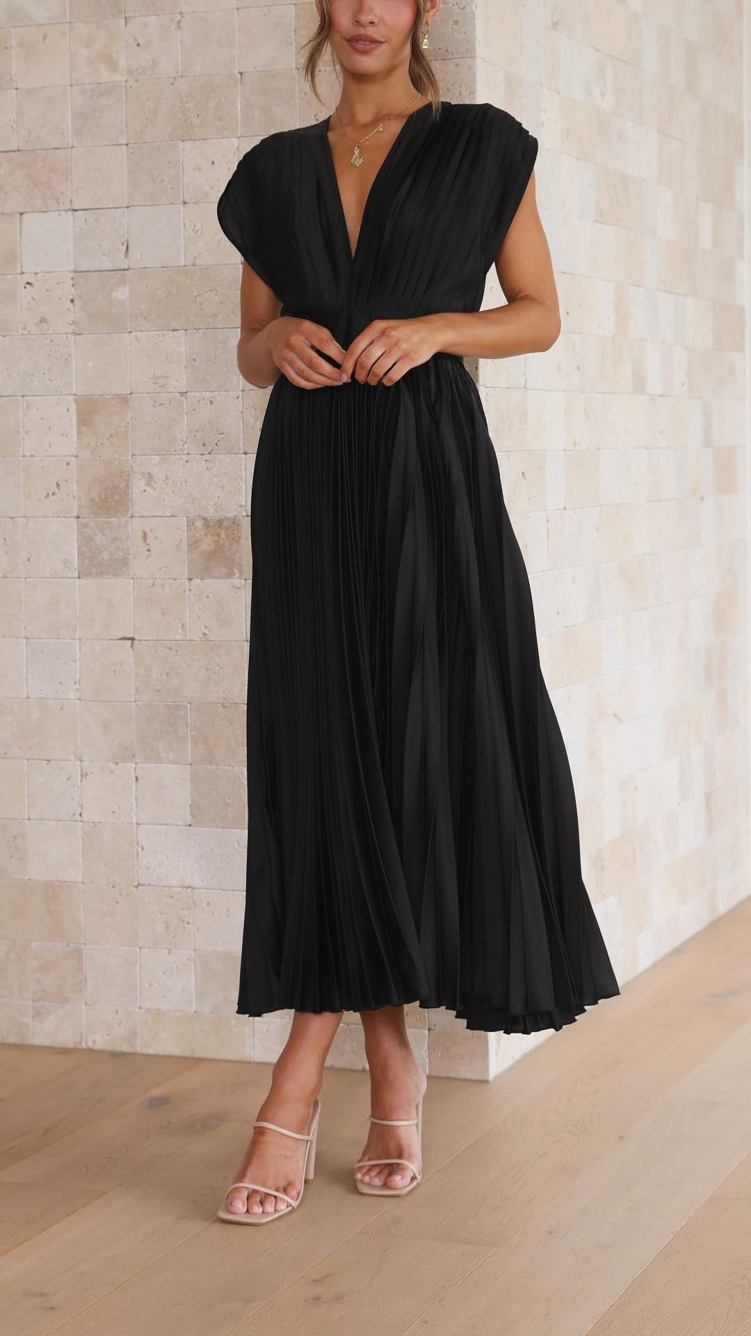 Women's Sleeveless A-Line Midi Dress
