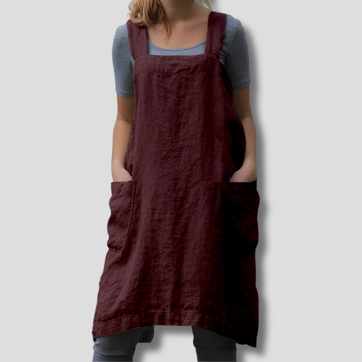 Women's Sleeveless Apron Midi Dress