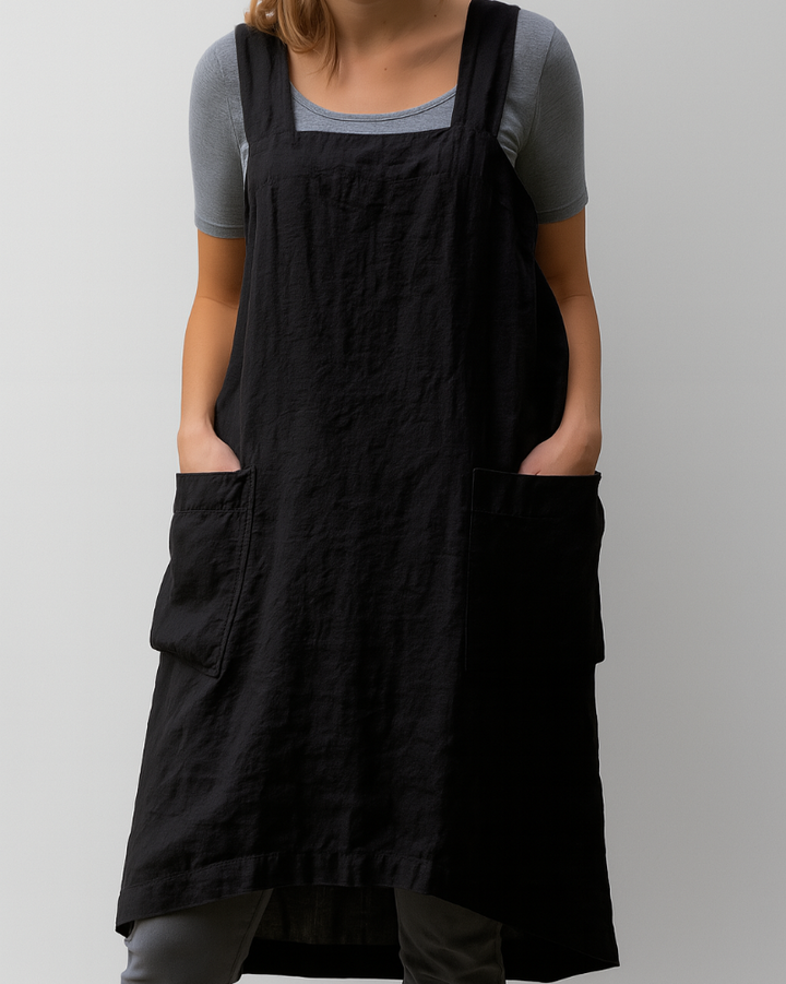 Women's Sleeveless Apron Midi Dress
