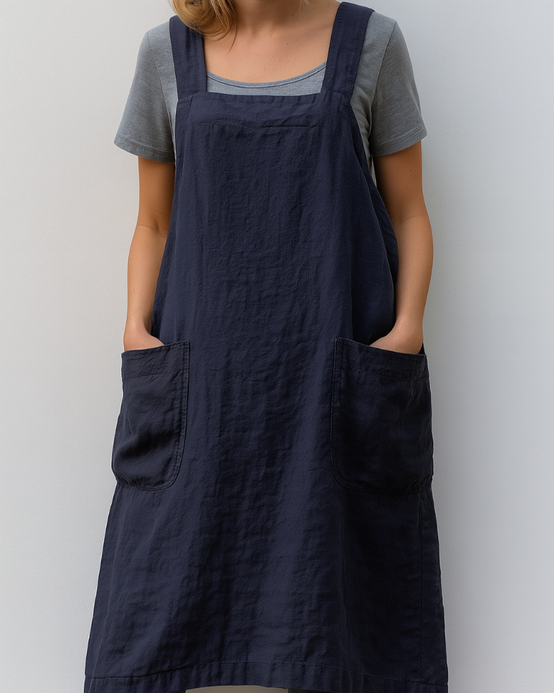Women's Sleeveless Apron Midi Dress