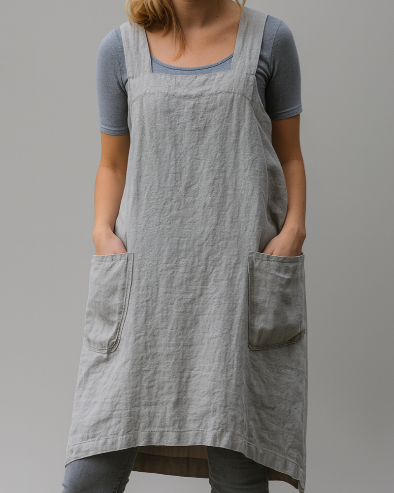 Women's Sleeveless Apron Midi Dress