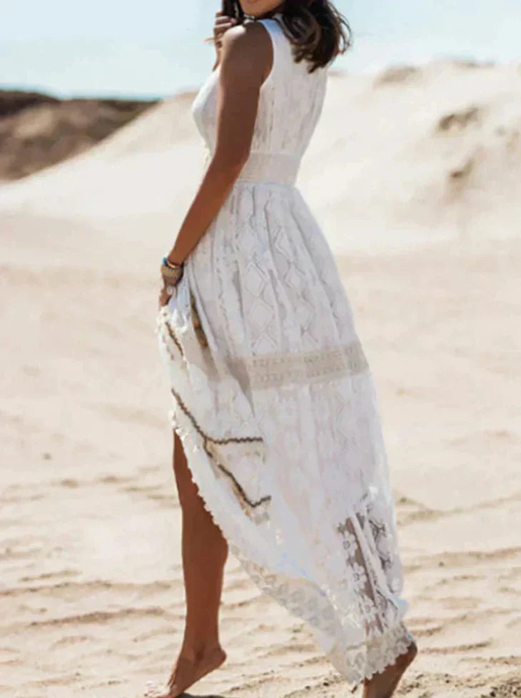 Women's Sleeveless Lace Maxi Dress