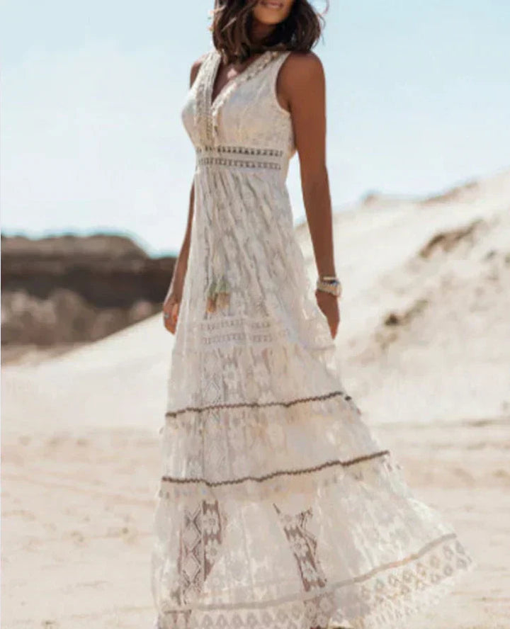 Women's Sleeveless Lace Maxi Dress