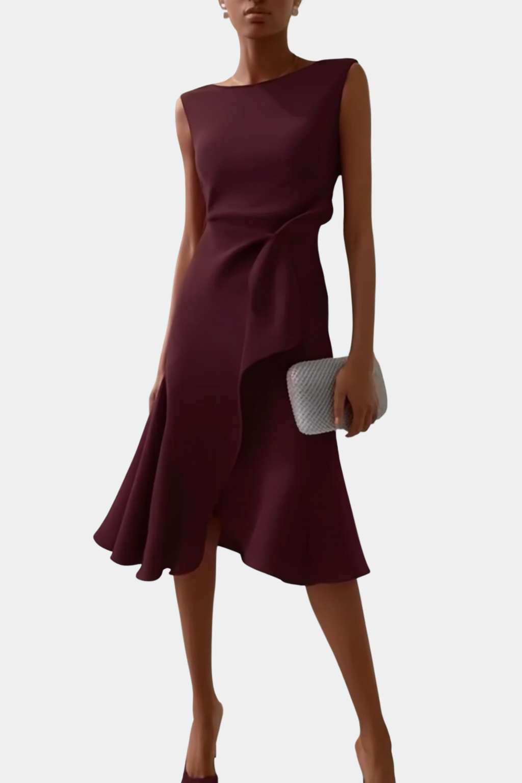 Women's Sleeveless Wrap Midi Dress
