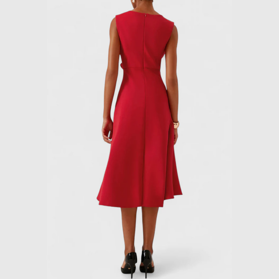 Women's Sleeveless Wrap Midi Dress