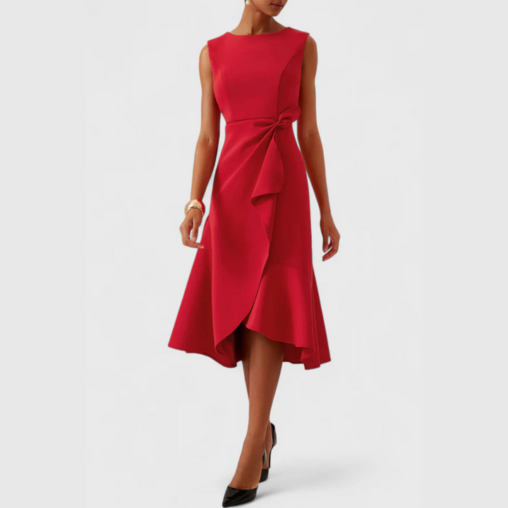 Women's Sleeveless Wrap Midi Dress