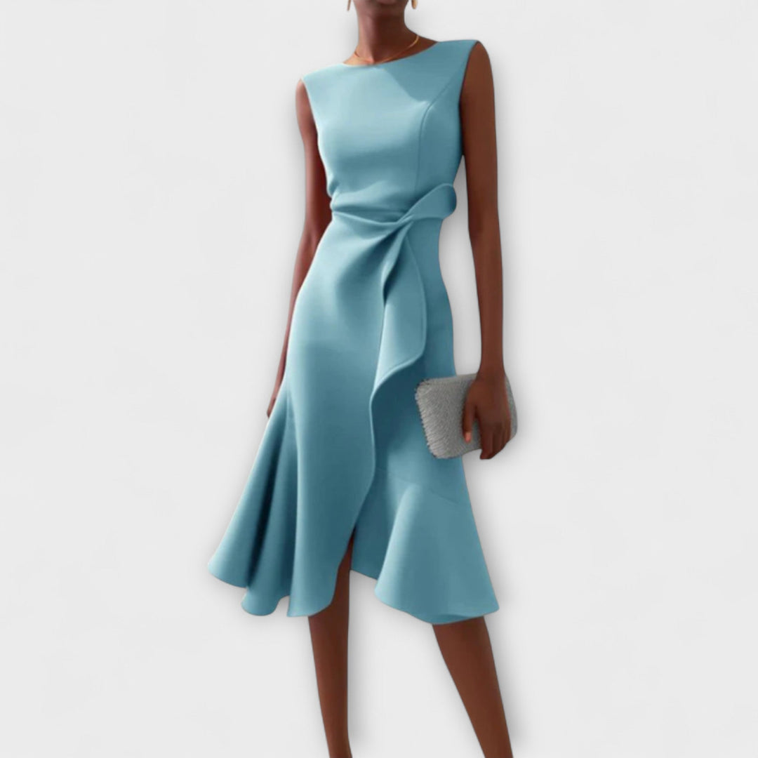 Women's Sleeveless Wrap Midi Dress