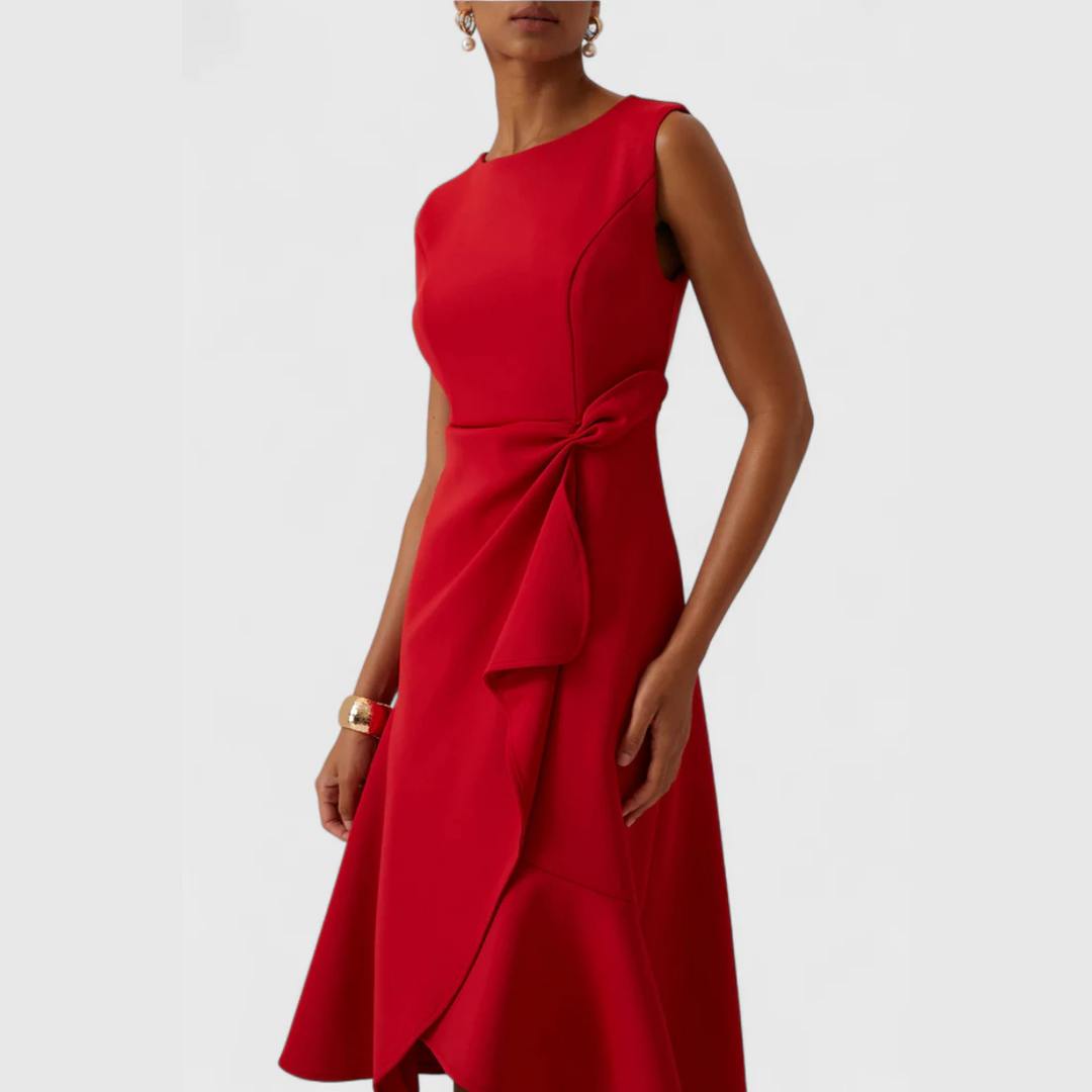 Women's Sleeveless Wrap Midi Dress