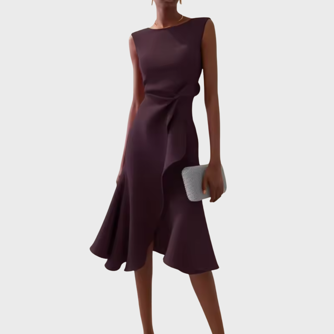Women's Sleeveless Wrap Midi Dress