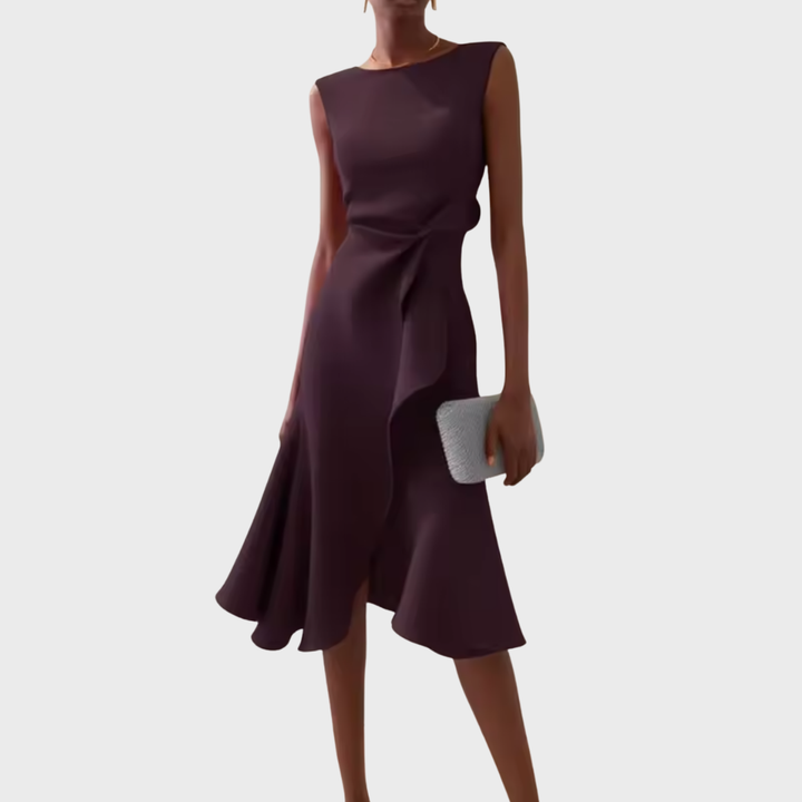 Women's Sleeveless Wrap Midi Dress