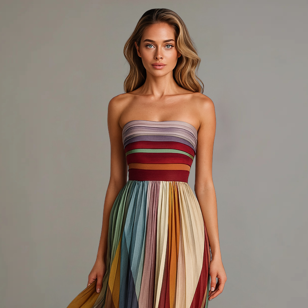 Women's Strapless A-Line Maxi Dress