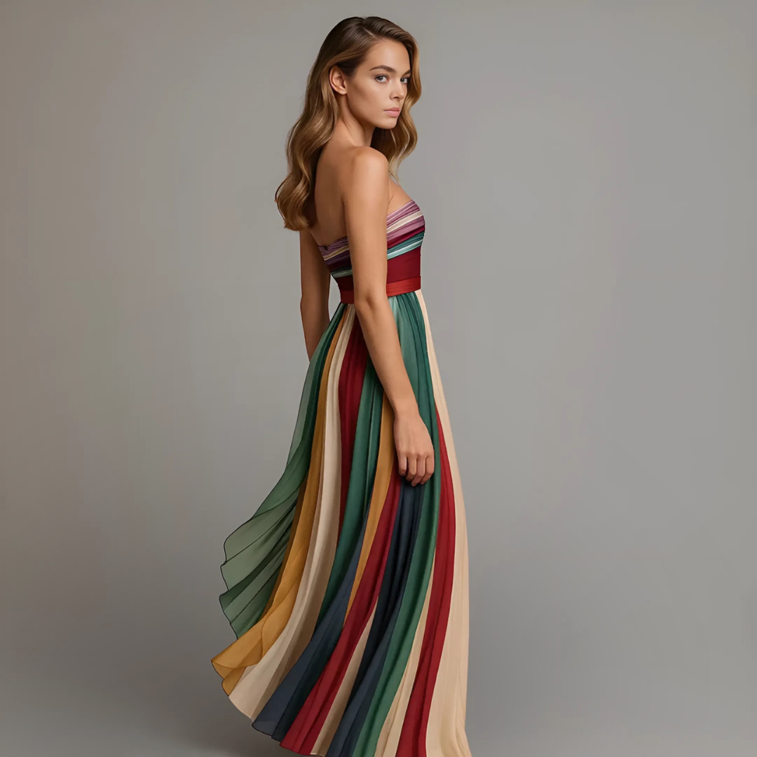Women's Strapless A-Line Maxi Dress