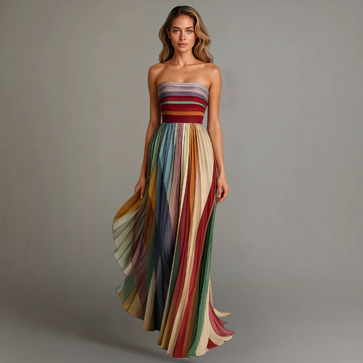 Women's Strapless A-Line Maxi Dress