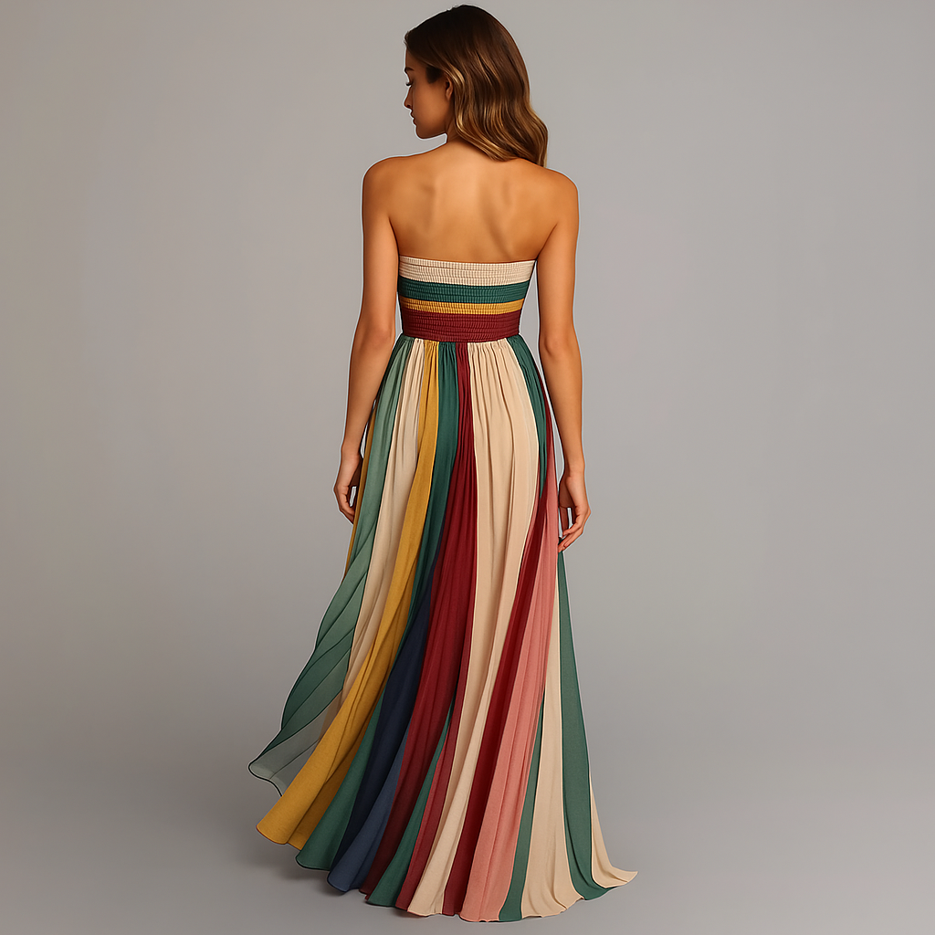 Women's Strapless A-Line Maxi Dress